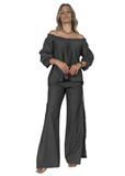 Pantalone Emiliana in Denim Nero Leggero
