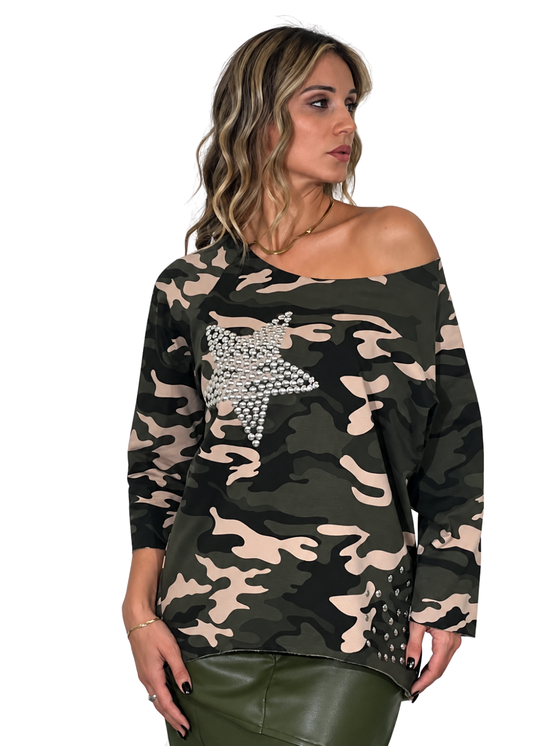 Felpa Donna Ludovica Mimetica