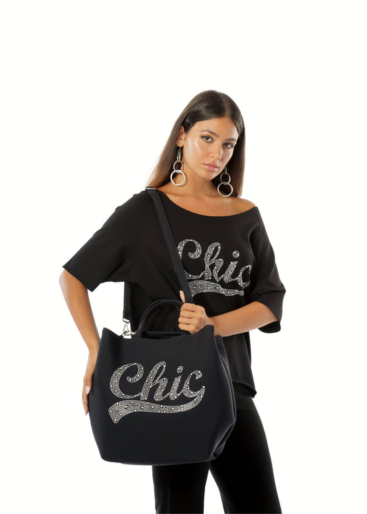 Completo Donna 3 Pezzi – "Chic" (Maglia + Pantazampa + Borsa)