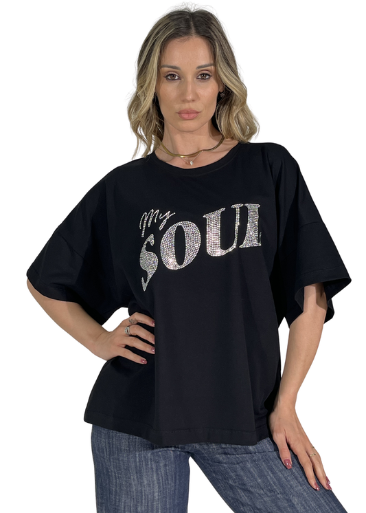 Maglia Gioia  Over Donna “My Soul” con Strass