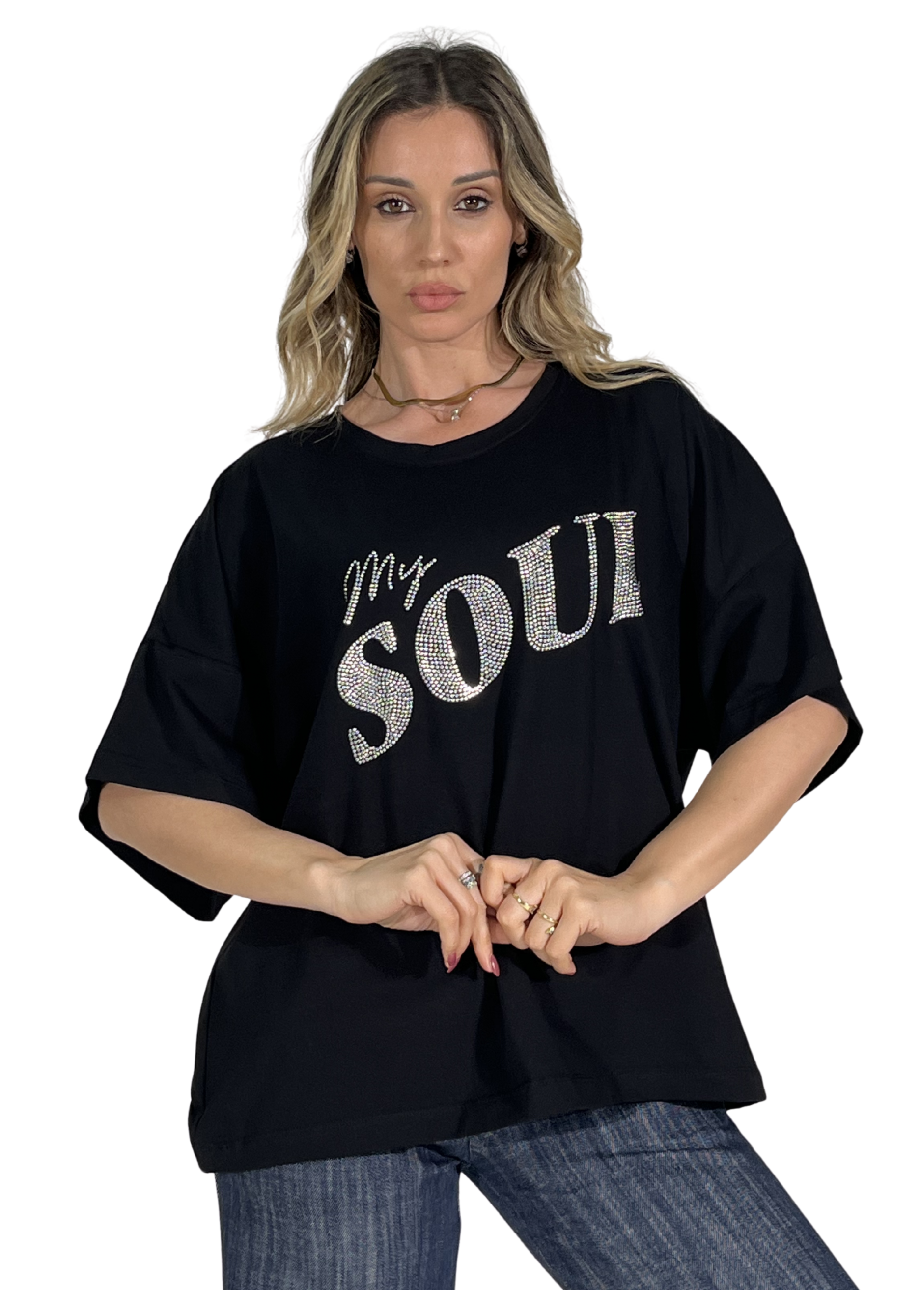Maglia Gioia  Over Donna “My Soul” con Strass