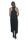 Vestido de mujer coral con bolsillos de piel sintética
