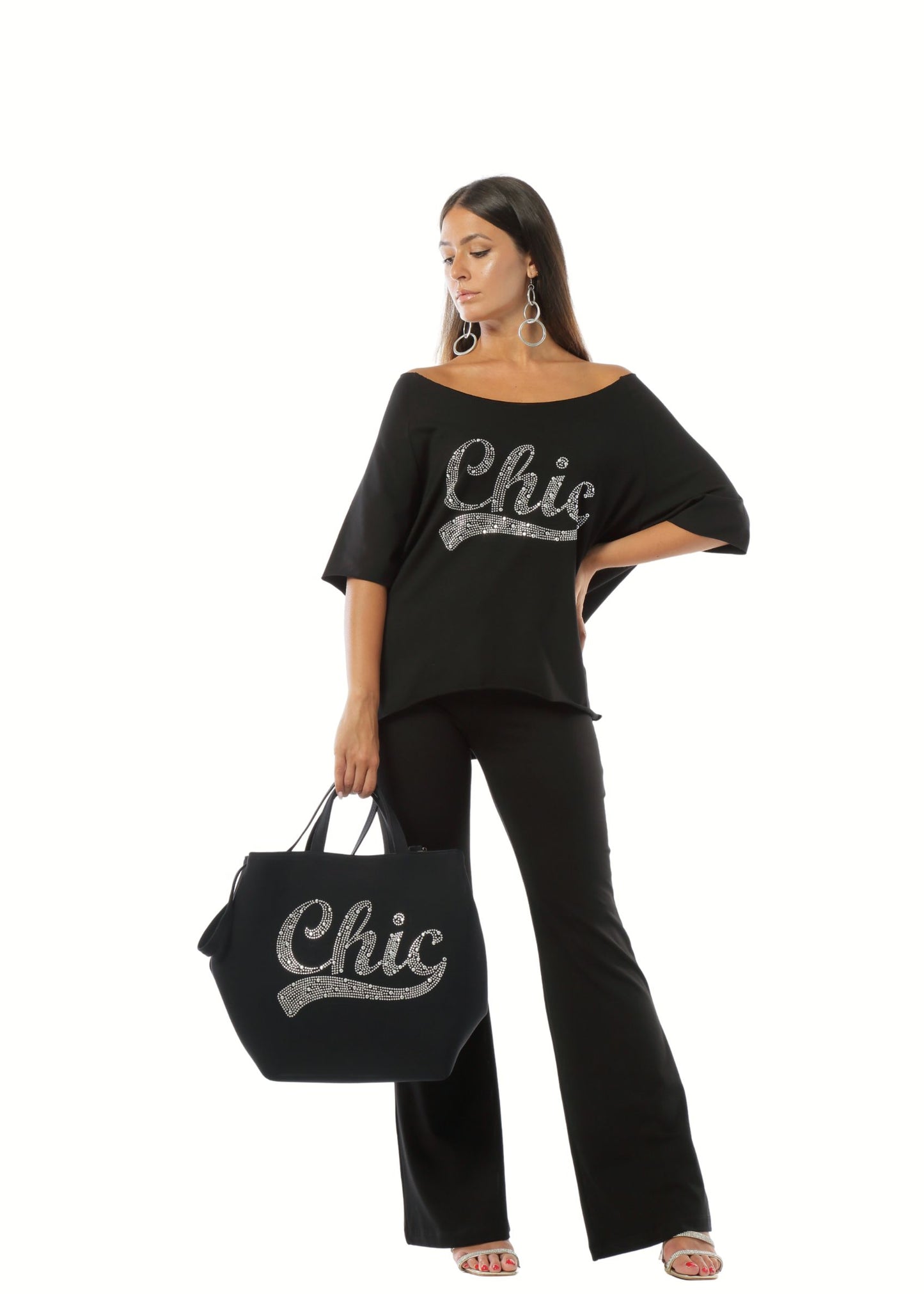 Completo Donna 3 Pezzi – "Chic" (Maglia + Pantazampa + Borsa)