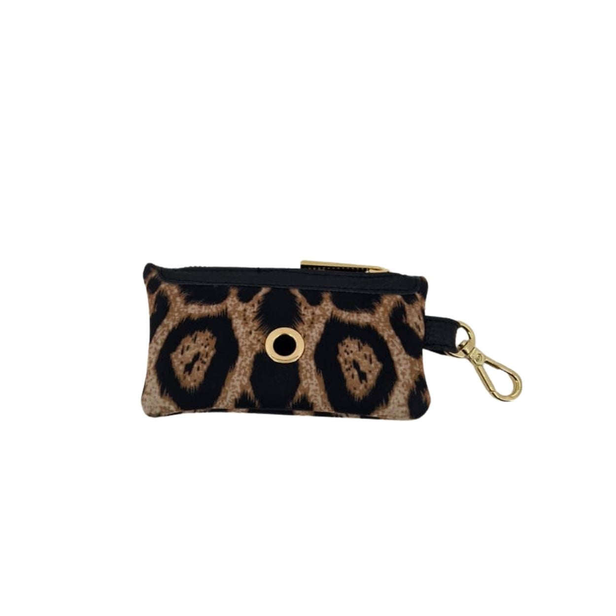 Llavero Heart – Piel genuina de potro con estampado de leopardo