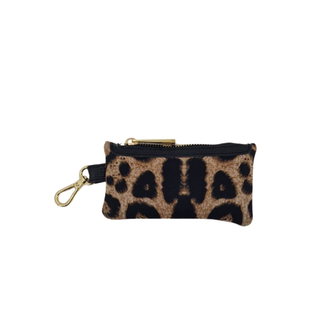 Llavero Heart – Piel genuina de potro con estampado de leopardo