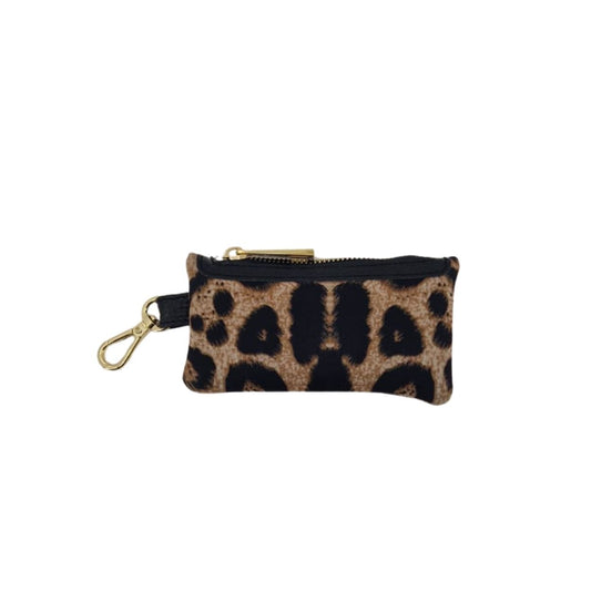 Llavero Heart – Piel genuina de potro con estampado de leopardo