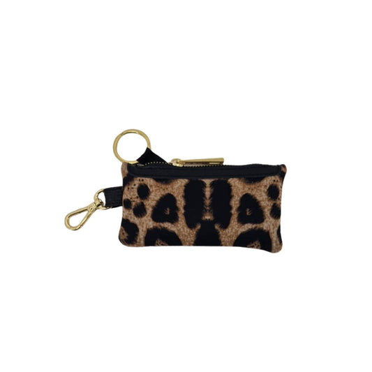 Llavero Heart – Piel genuina de potro con estampado de leopardo