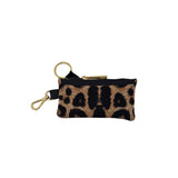 Llavero Heart – Piel genuina de potro con estampado de leopardo
